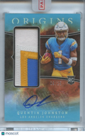 Quentin Johnston 2023 Origins Auto Autograph Patch RC Los Angeles Chargers 9/25
