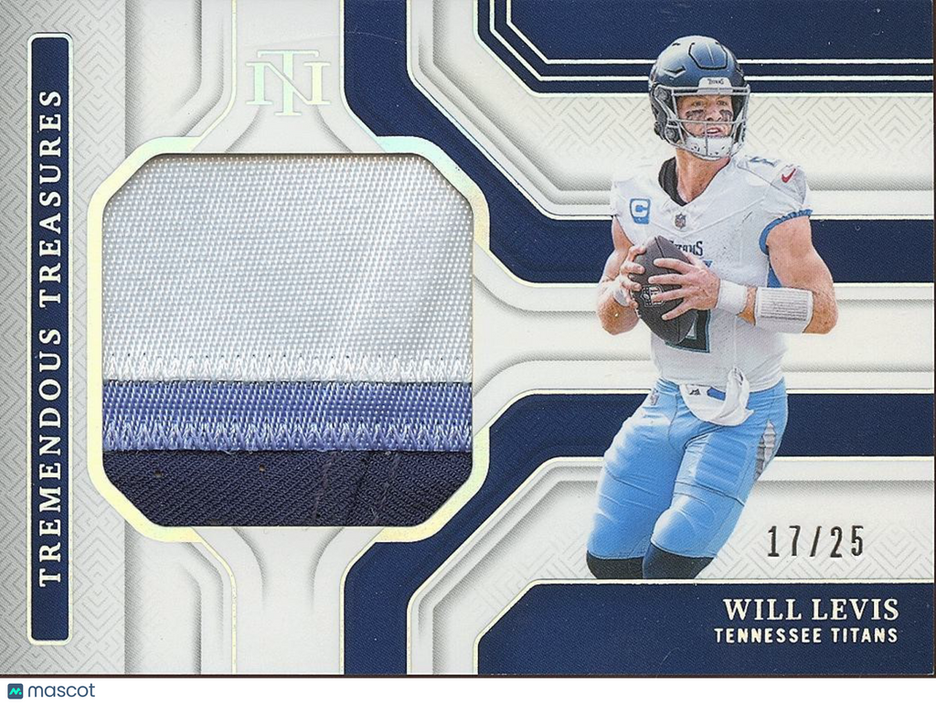 Will Levis 2024 National Treasures 3 Color Jersey Patch Tennessee Titans 17/25