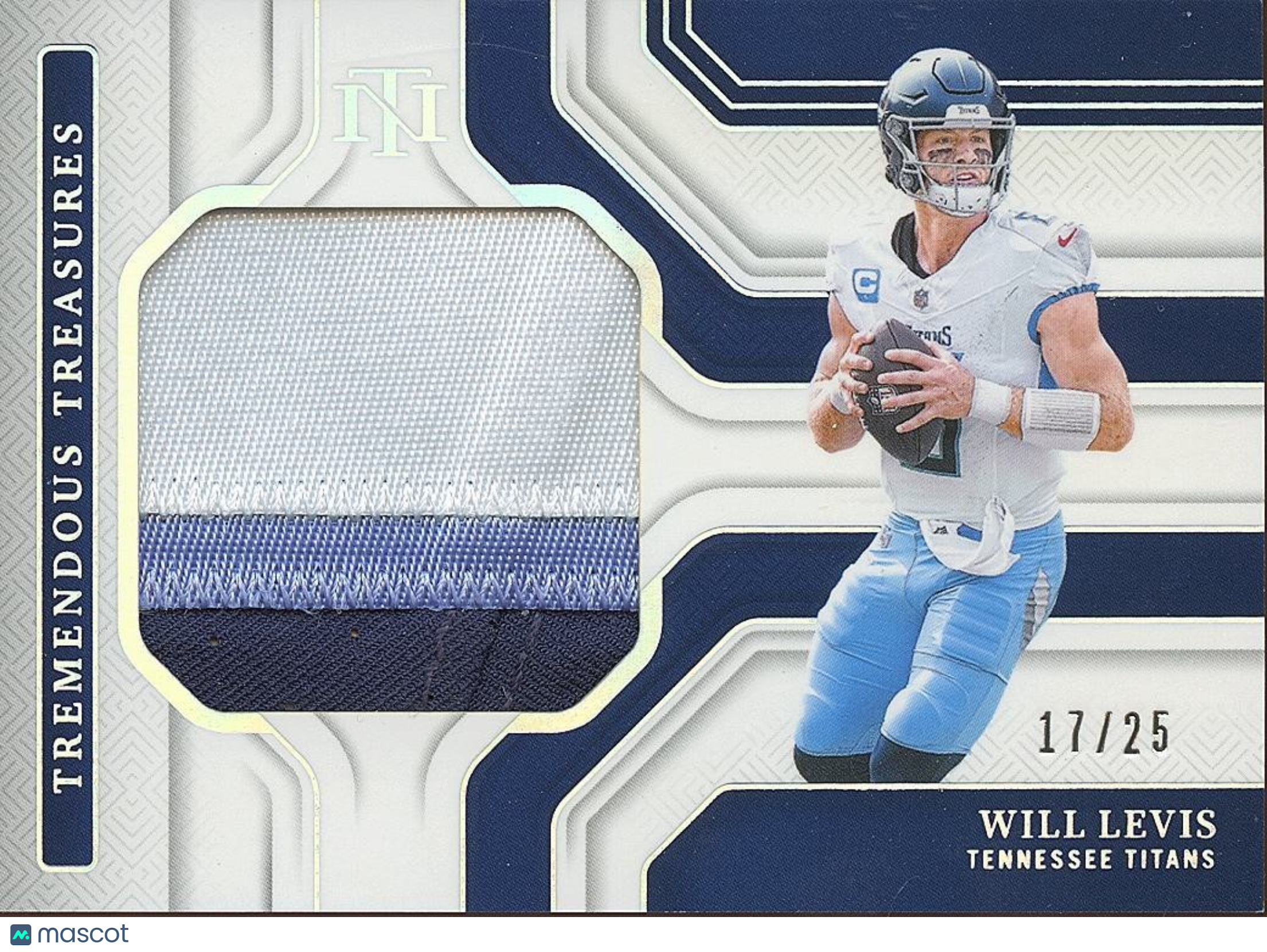 Will Levis 2024 National Treasures 3 Color Jersey Patch Tennessee Titans 17/25