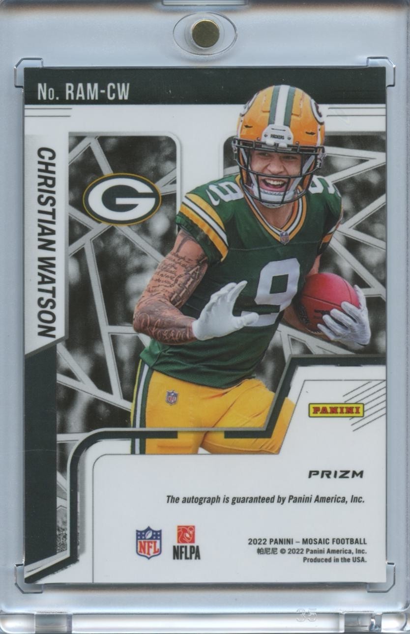 Christian Watson 2022 Mosaic Auto Autograph Rookie RC Green Bay Packers