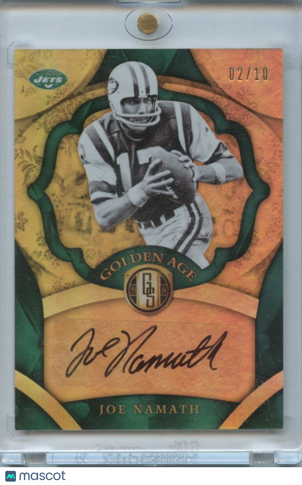 Joe Namath 2018 Gold Standard Golden Age Auto Autograph New York Jets 2/10