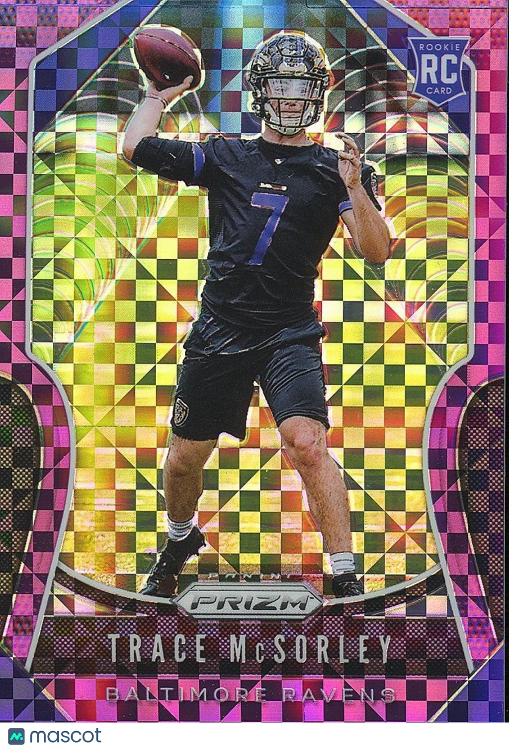 Trace Mcsorley 2019 Prizm Purple Power Rookie RC Baltimore Ravens 33/49 #309