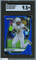 Travis Hunter 2025 Prizm Draft Blue Prizm Rookie Colorado Jaguars 82/249 SGC 9.5