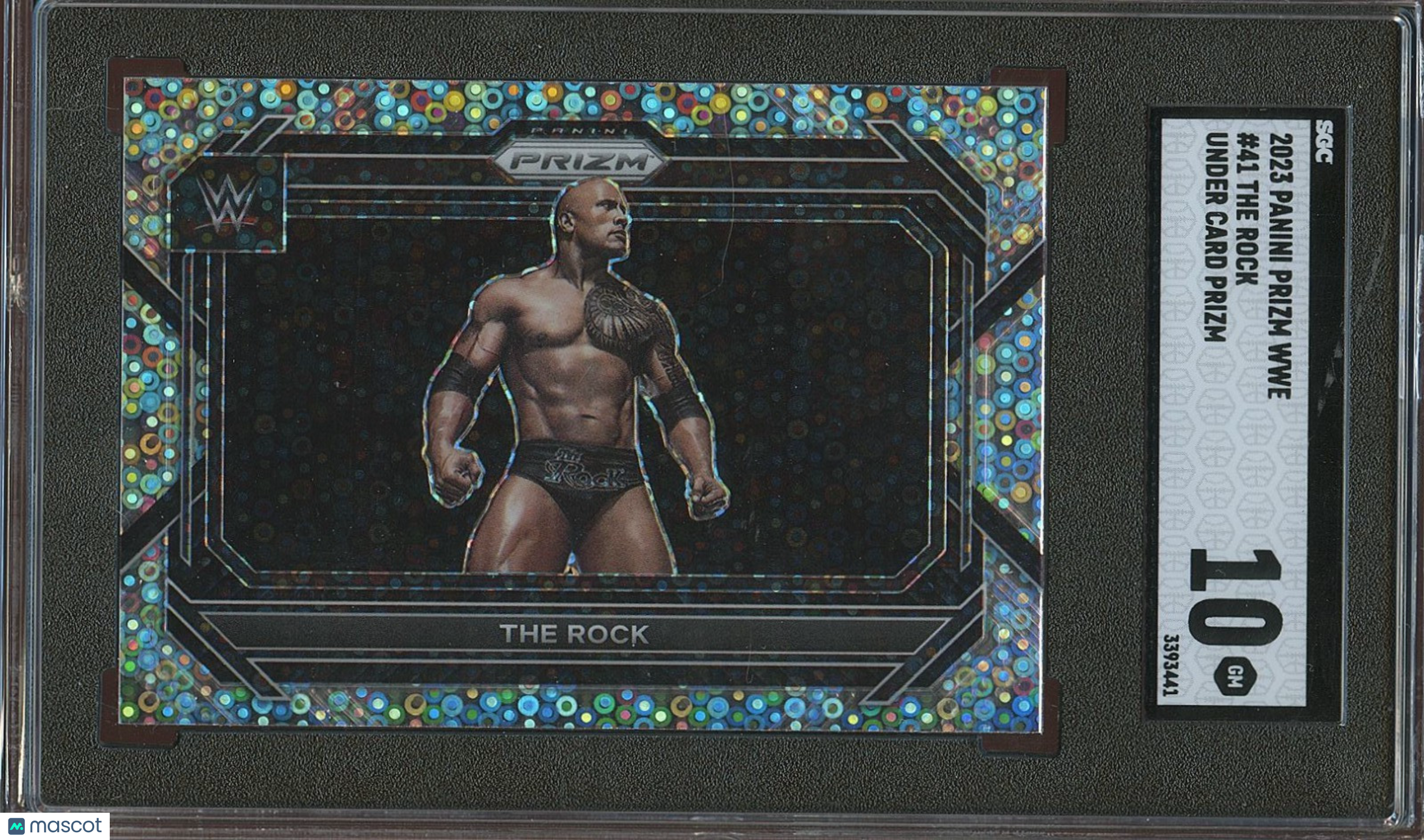 The Rock 2023 Prizm Undercard Disco Prizm WWE Wrestling #41 SGC 10