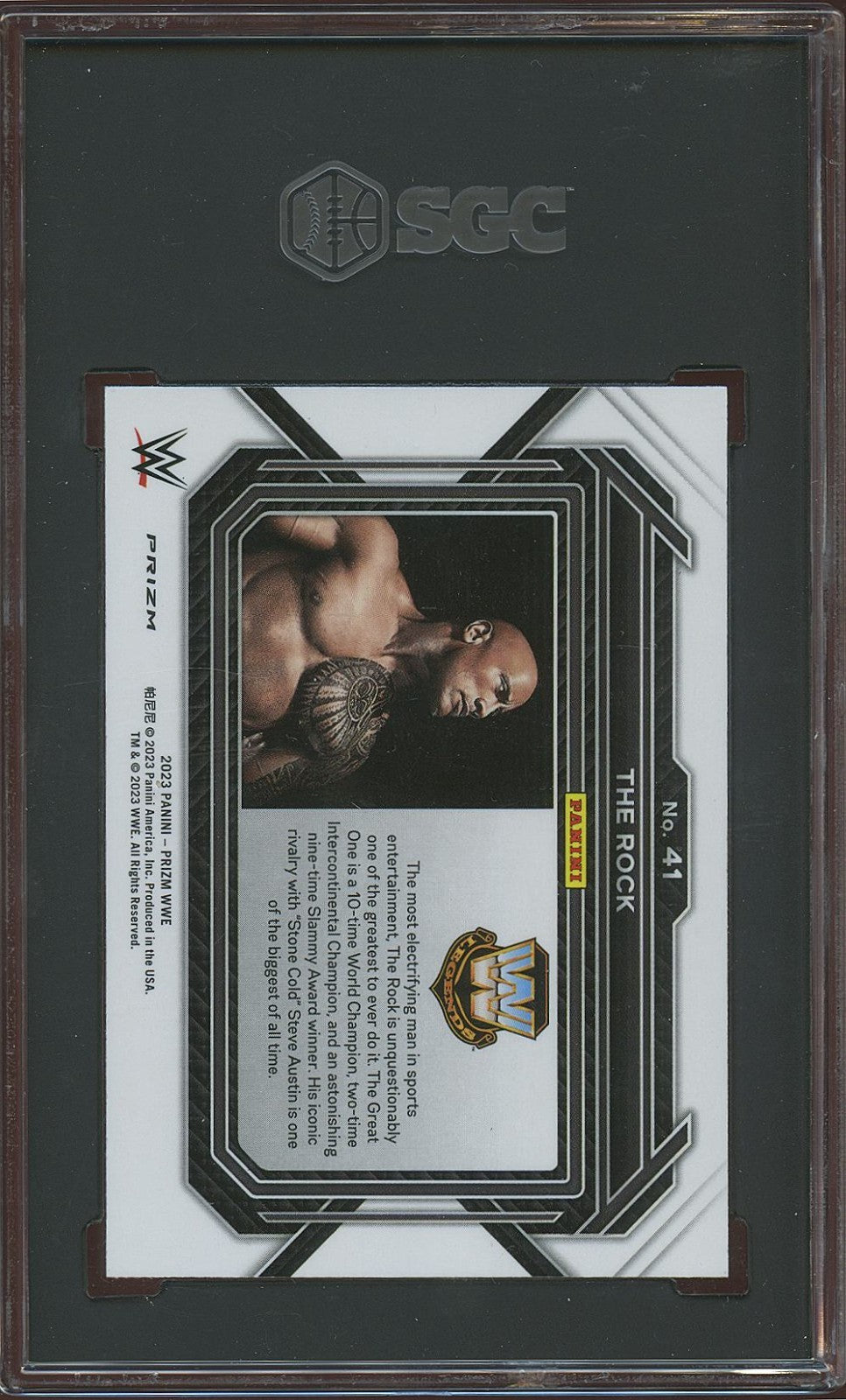 The Rock 2023 Prizm Undercard Disco Prizm WWE Wrestling #41 SGC 10