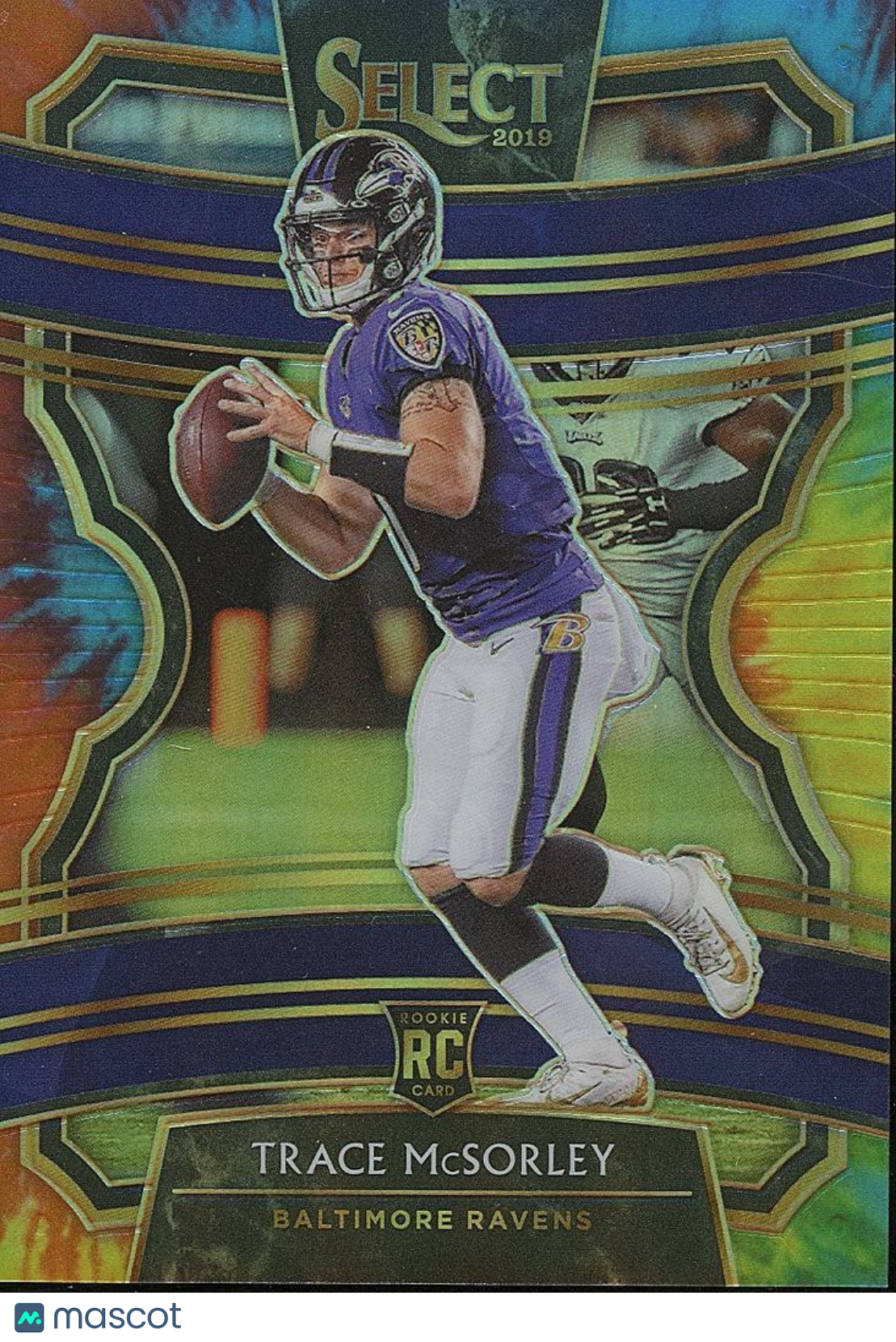 Trace Mcsorley 2019 Select Tie-Dye Prizm Rookie RC Baltimore Ravens 10/25