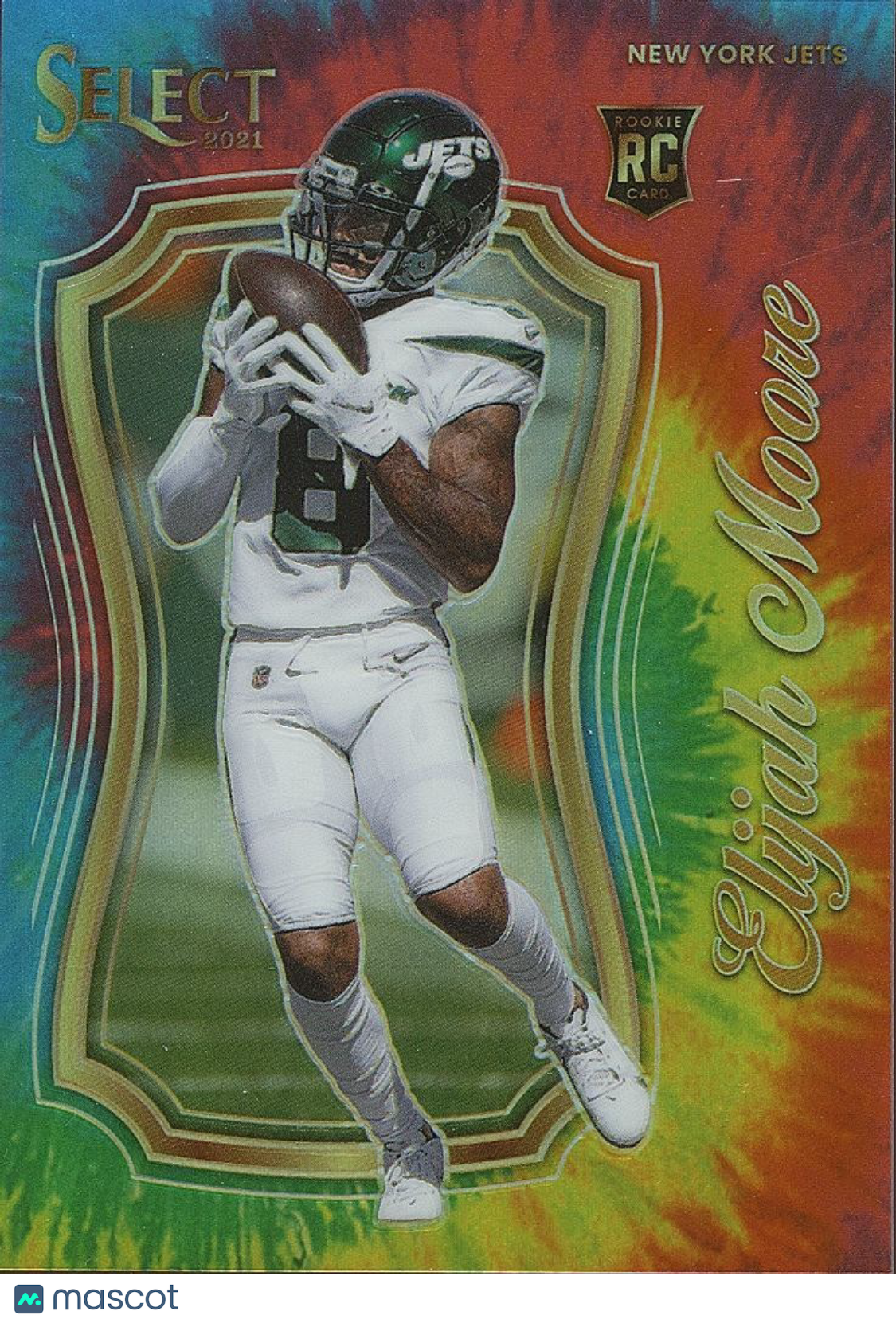 Elijah Moore 2021 Select Certified Tie-Dye Prizm Rookie RC NY Jets Bills 21/25