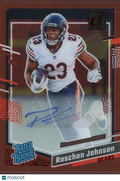 Roschon Johnson 2023 Clearly Donruss RED Auto Autograph RC Chicago Bears 16/49