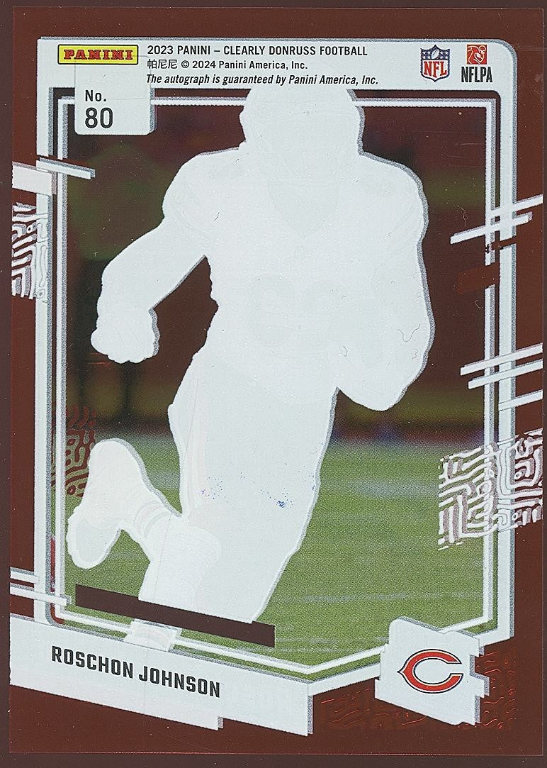 Roschon Johnson 2023 Clearly Donruss RED Auto Autograph RC Chicago Bears 16/49