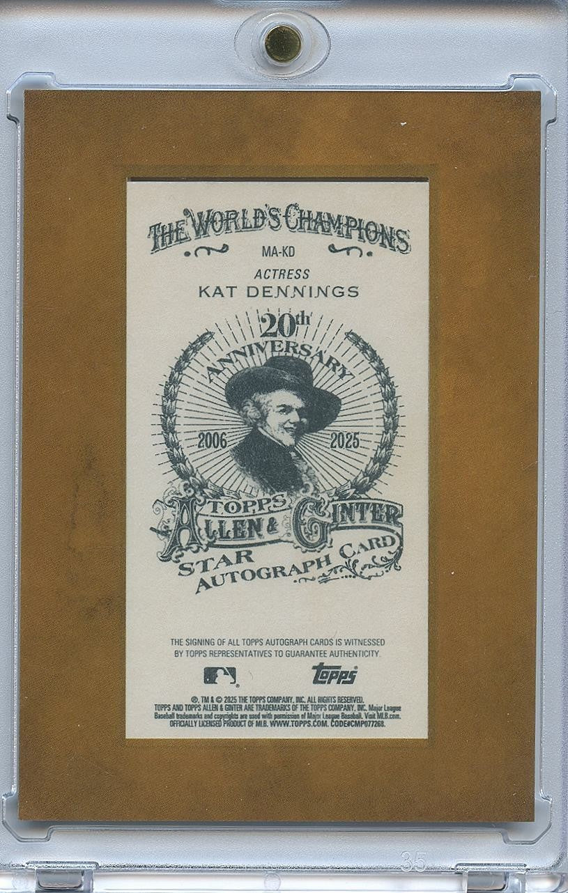 Kat Dennings 2025 Topps Allen & Ginter Auto Autograph Actress 2 Broke Girls