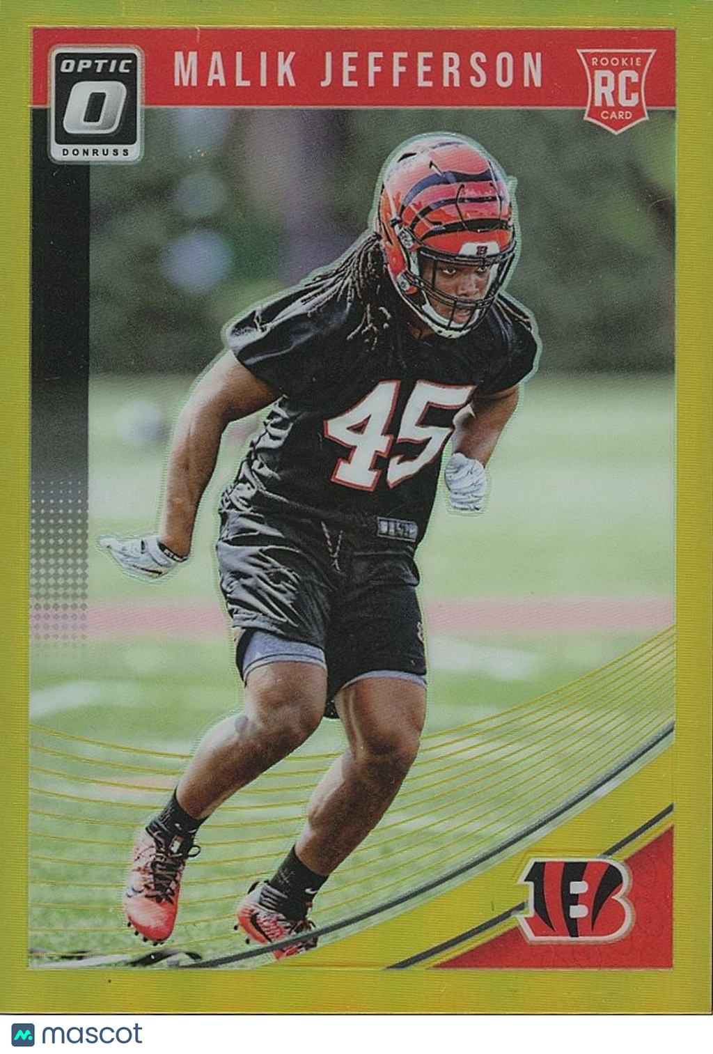 Malik Jefferson 2018 Optic GOLD Prizm SSP Rookie RC Cincinnati Bengals 4/10