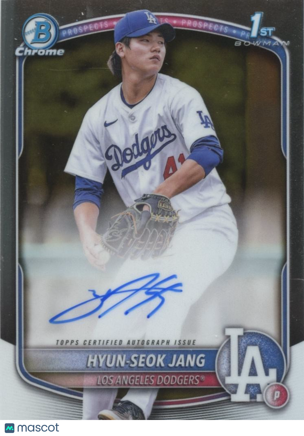 Hyun-Seok Jang 2025 Bowman Chrome 1st Auto Autograph RC Los Angeles Dodgers