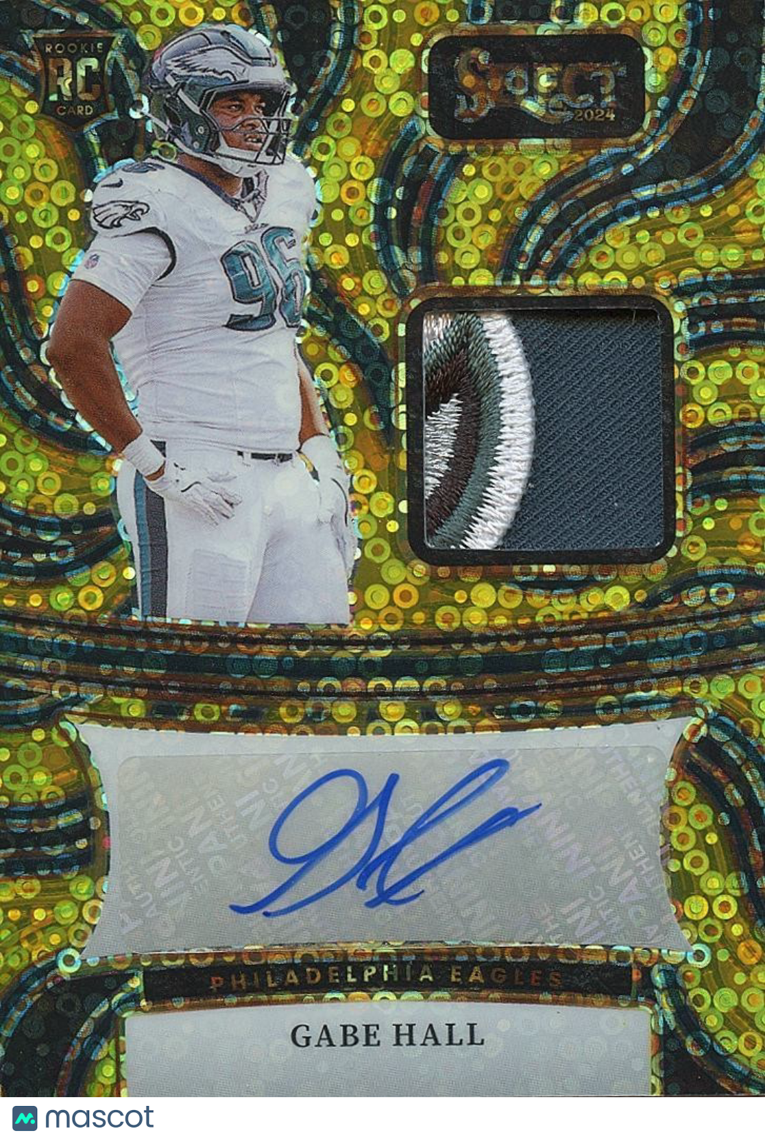 Gabe Hall 2024 Select GOLD Auto Autograph Logo Patch RC Philadelphia Eagles 2/10