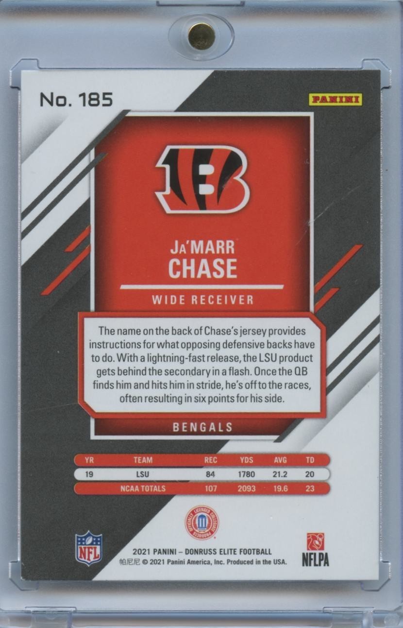 Ja'Marr Chase 2021 Elite Razzle Dazzle SSP CASE HIT Rookie RC LSU Tigers Bengals