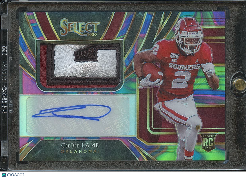 Ceedee Lamb 2020 Spectra Marble Auto Autograph LOGO Patch RC OU Sooners 4/4