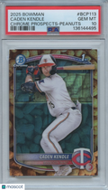 Caden Kendle 2025 Bowman Chrome 1st Peanuts SSP RC Minnesota Twins PSA 10
