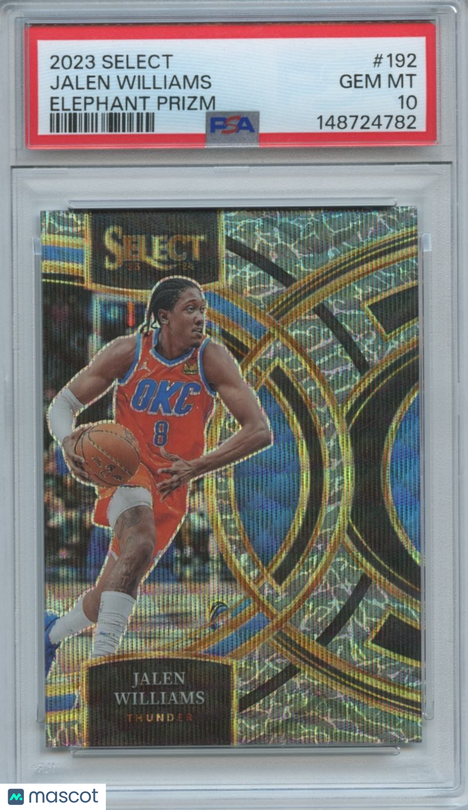Jalen Williams 2023-24 Select Elephant Prizm SSP SHORTPRINT OKC Thunder PSA 10