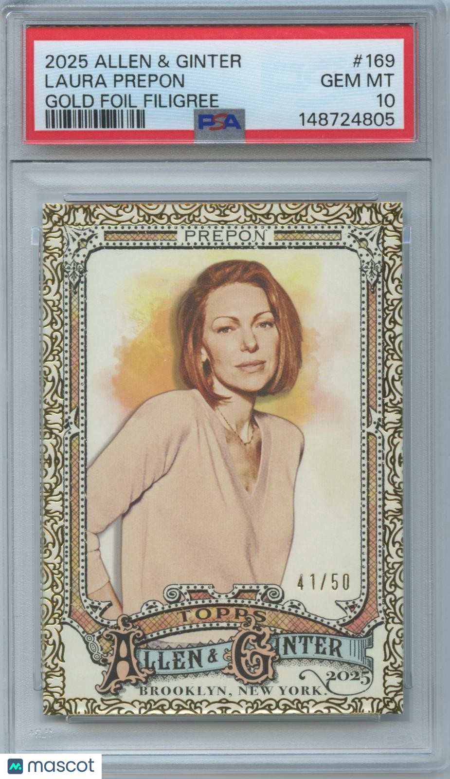 Laura Prepon 2025 Topps Allen & Ginter GOLD Foil Filigree 70's Show 41/50 PSA 10