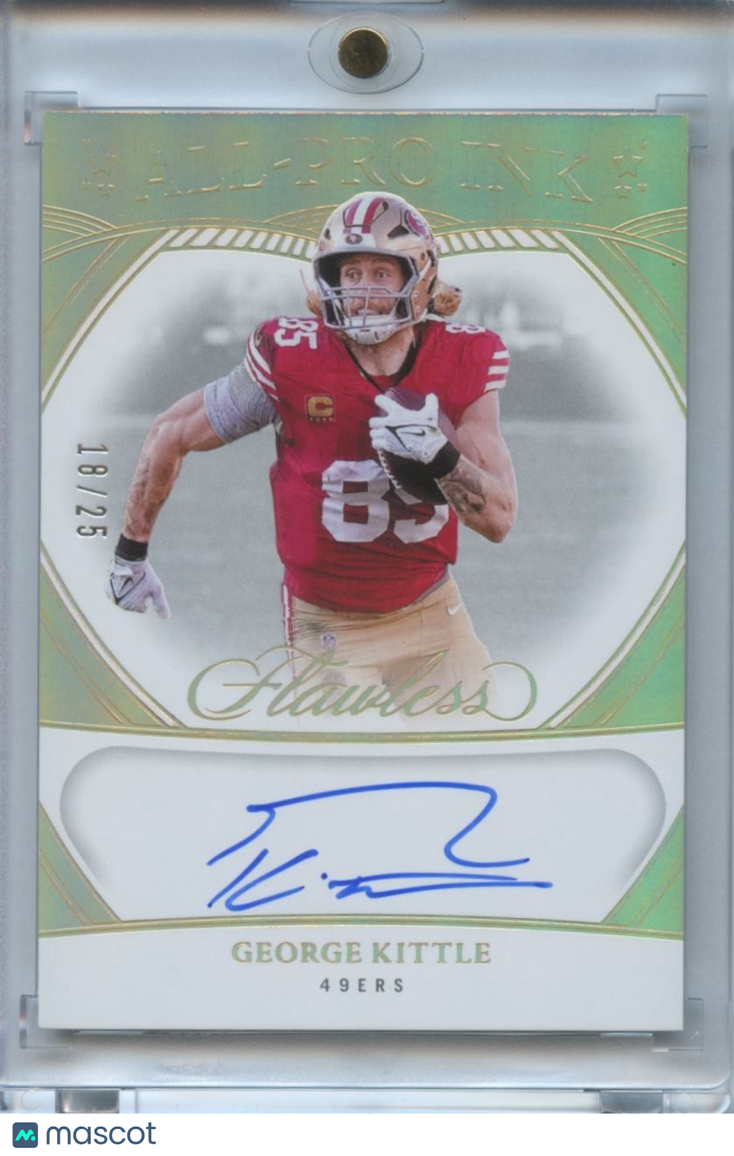 George Kittle 2025 Flawless On Card Auto Autograph San Francisco 49ers 18/25