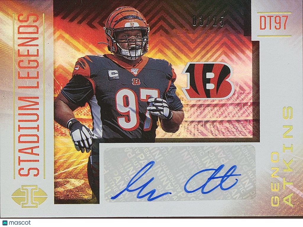 Geno Atkins 2020 Illusions Stadium Auto Autograph Cincinnati Bengals 3/25