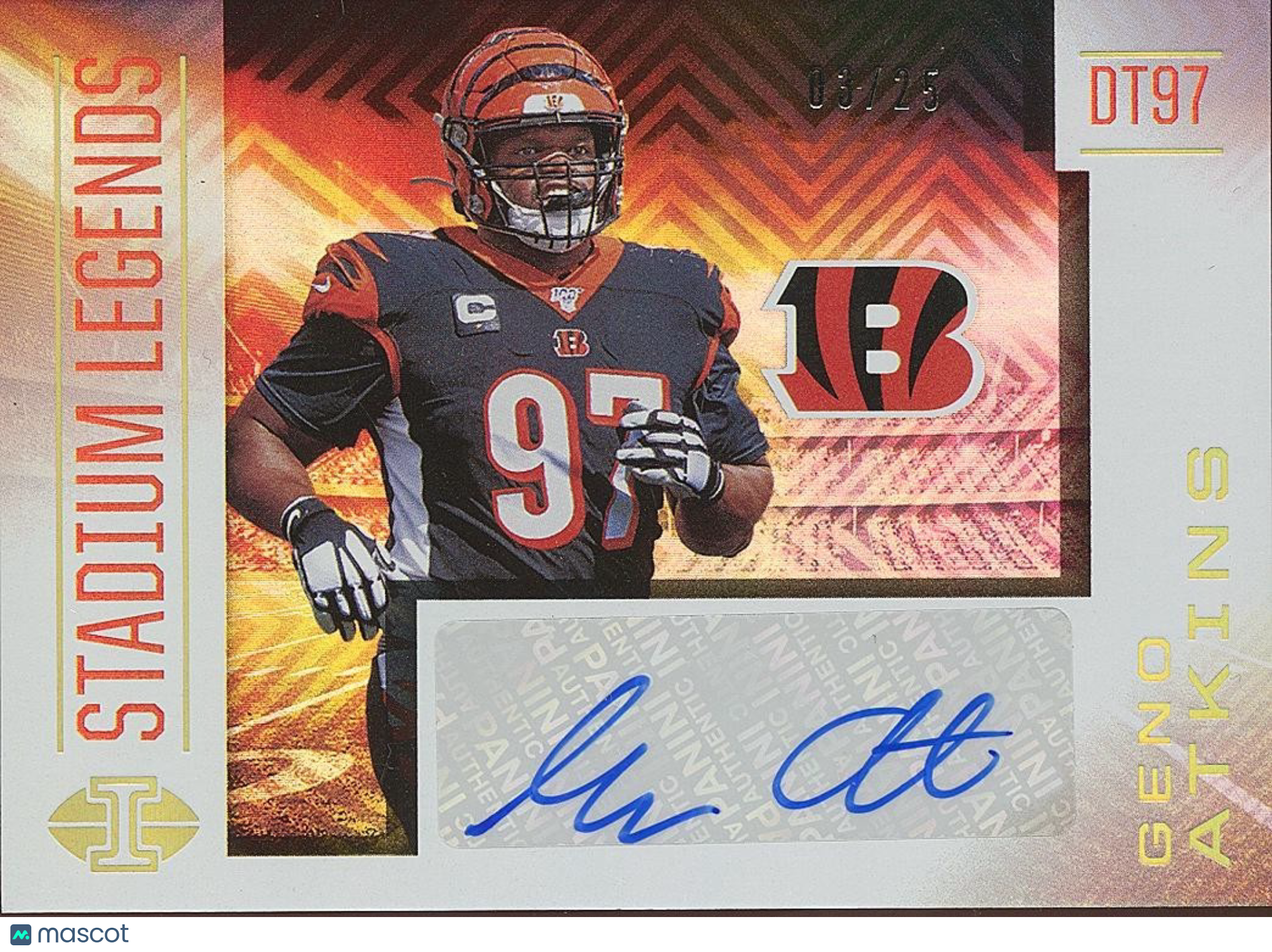 Geno Atkins 2020 Illusions Stadium Auto Autograph Cincinnati Bengals 3/25