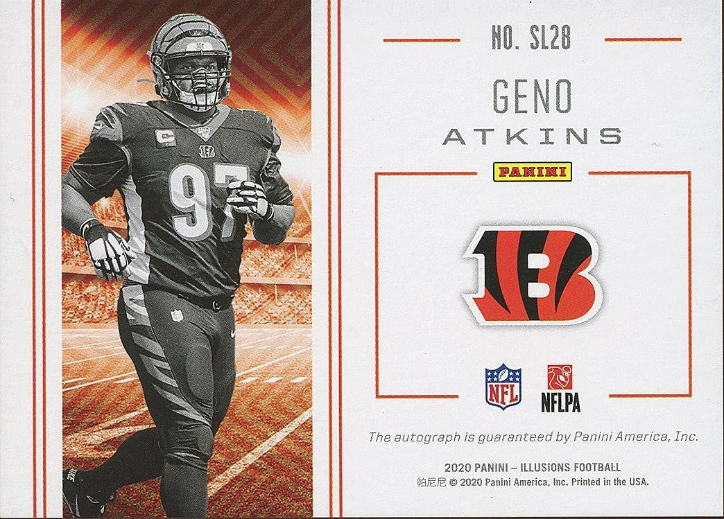 Geno Atkins 2020 Illusions Stadium Auto Autograph Cincinnati Bengals 3/25