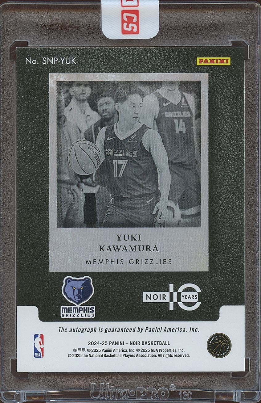 Yuki Kawamura 2024-25 NOIR Auto Autograph RC Memphis Grizzlies 4/15