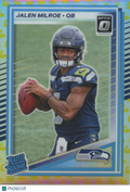 Jalen Milroe 2025 Optic Rated Rookie Flex Emoji Prizm Rookie RC Seahawks 4/199