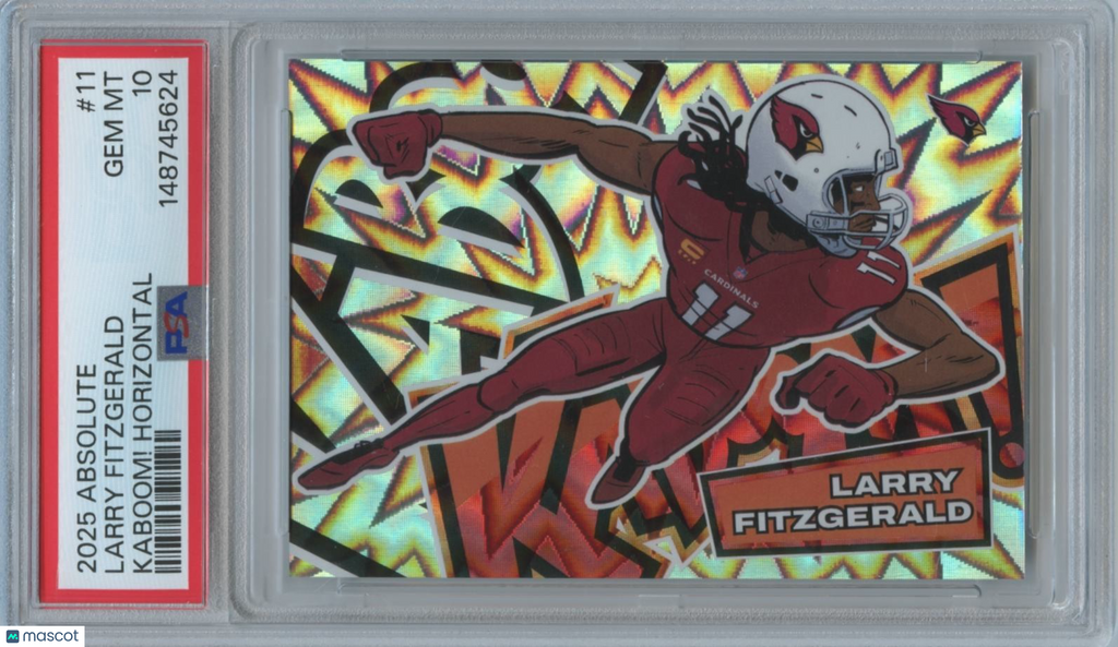 Larry Fitzgerald 2025 Absolute KABOOM! SSP CASE HIT Arizona Cardinals PSA 10