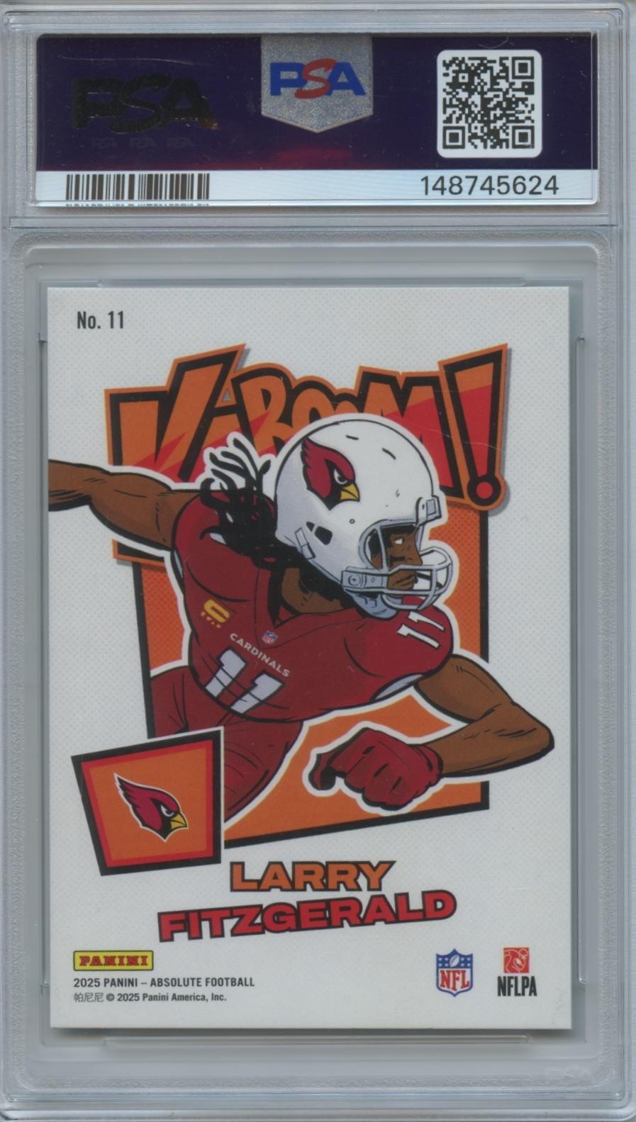 Larry Fitzgerald 2025 Absolute KABOOM! SSP CASE HIT Arizona Cardinals PSA 10