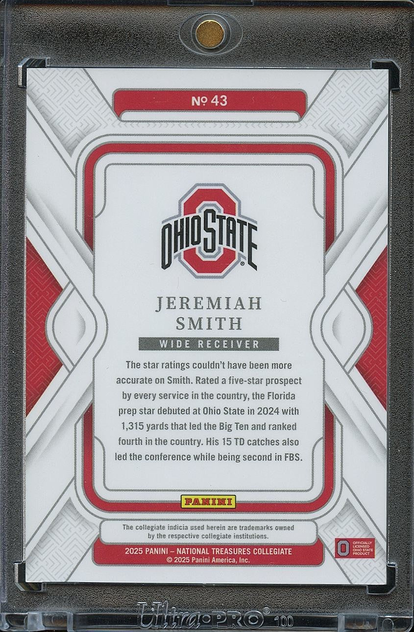 Jeremiah Smith 2025 National Treasures Rookie RC Ohio State Buckeyes 92/99