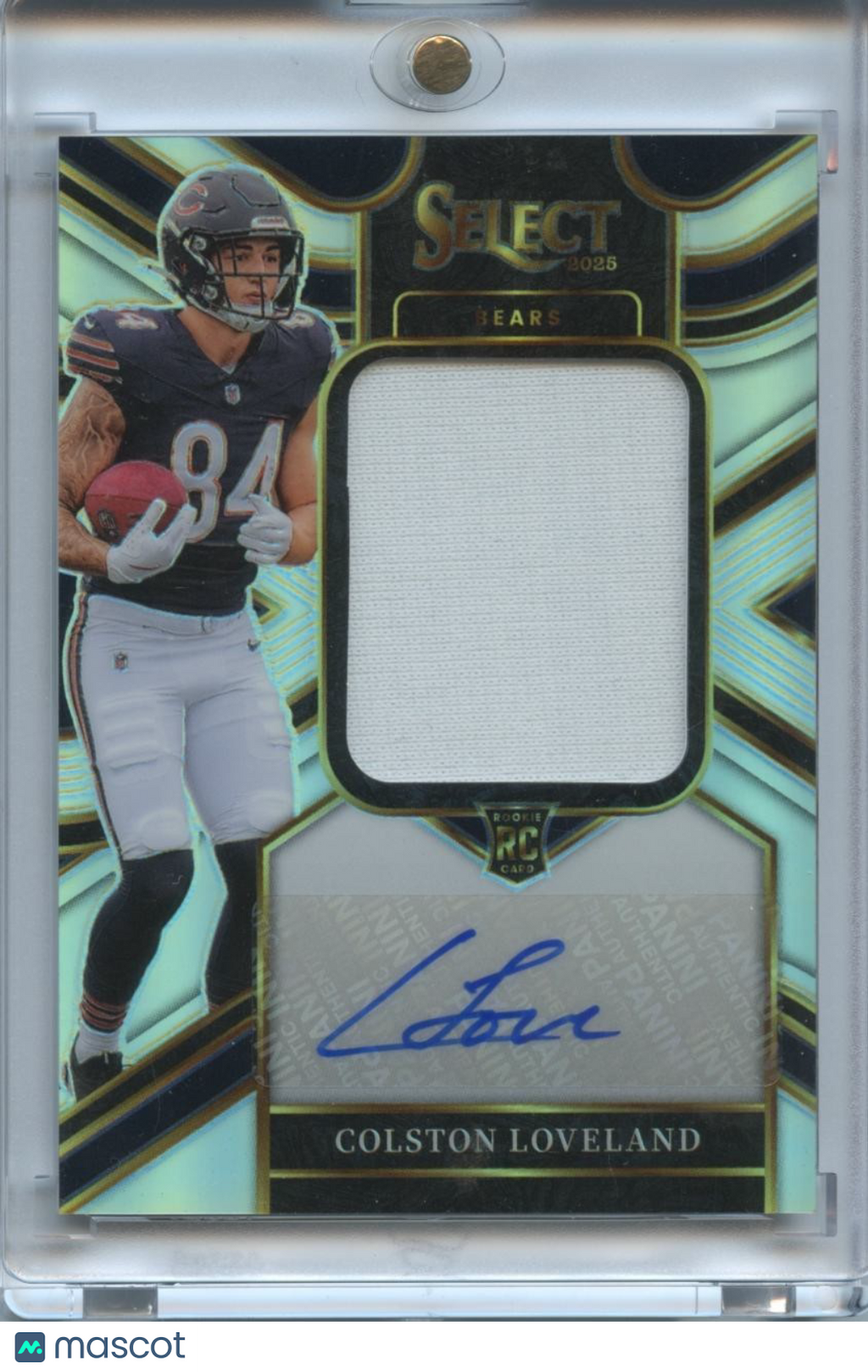 Colston Loveland 2025 Select Auto Autograph Patch Rookie Chicago Bears 76/249