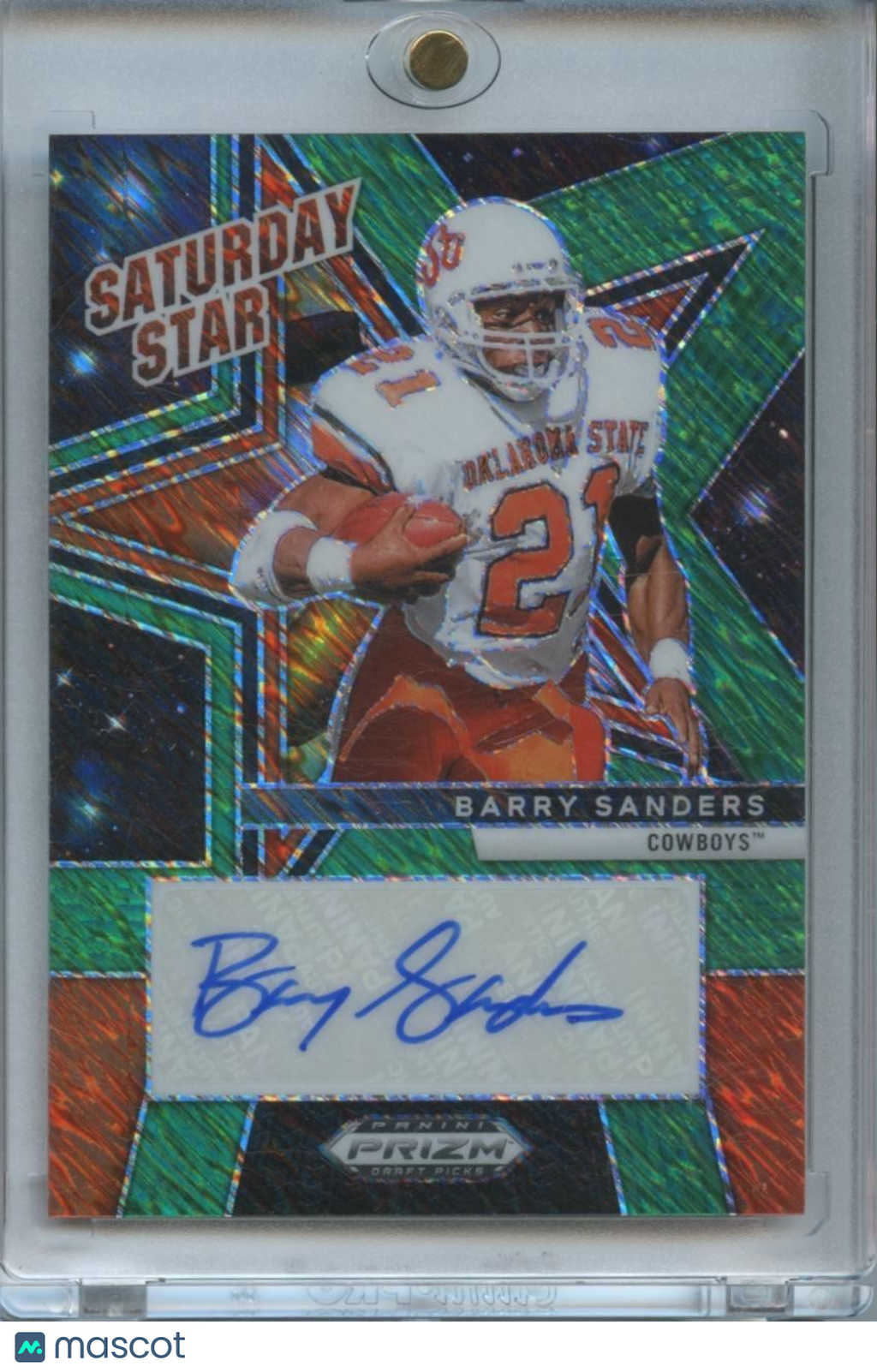 Barry Sanders 2025 Prizm Draft FOTL Auto Autograph SSP Oklahoma State OSU 7/8