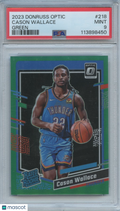 Cason Wallace 2023-24 Optic Rated Rookie Green Prizm SSP OKC Thunder 2/5 PSA 9
