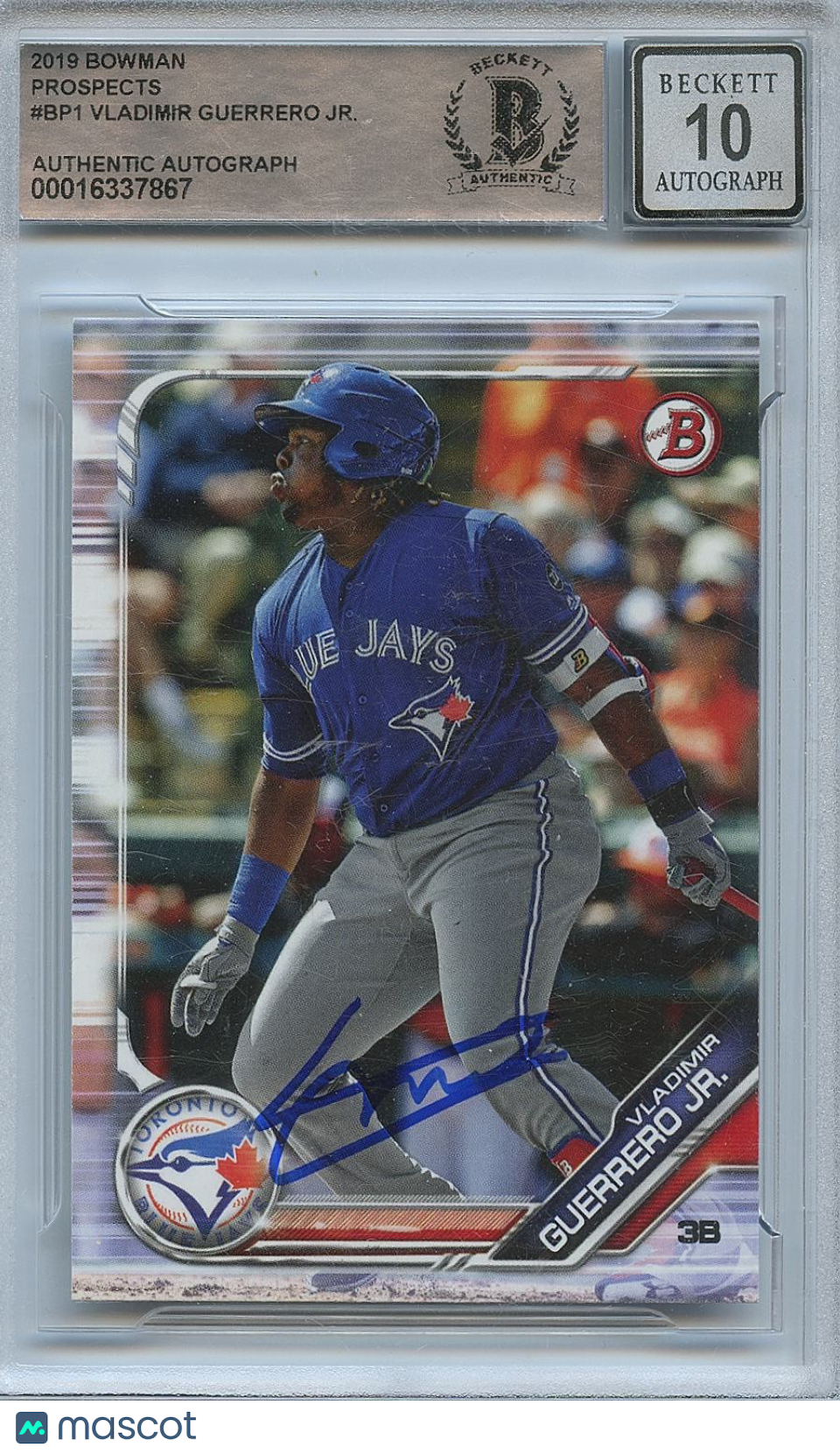 Vladimir Guerrero Jr. 2019 Bowman Prospects Auto Autograph Blue Jays BGS Auth