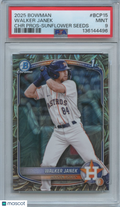 Walker Janek 2025 Bowman Chrome 1st Sunflower Seeds Refractor SSP Astros PSA 9