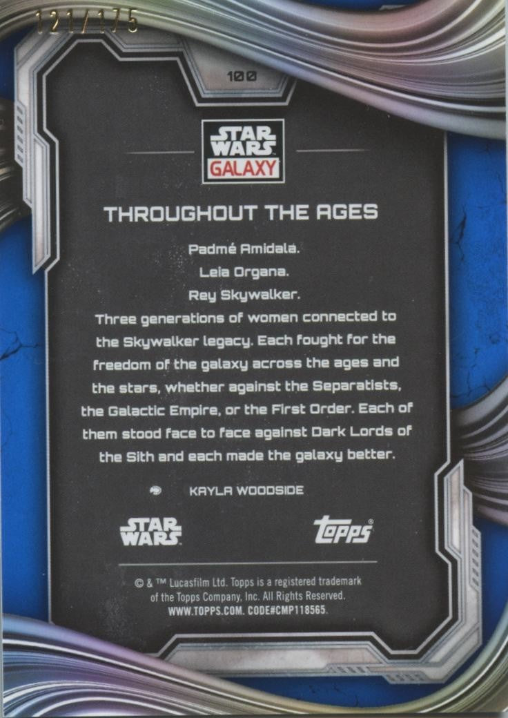 Throughout The Ages 2025 Topps Chrome Galaxy Blue Refractor Star Wars 121/175
