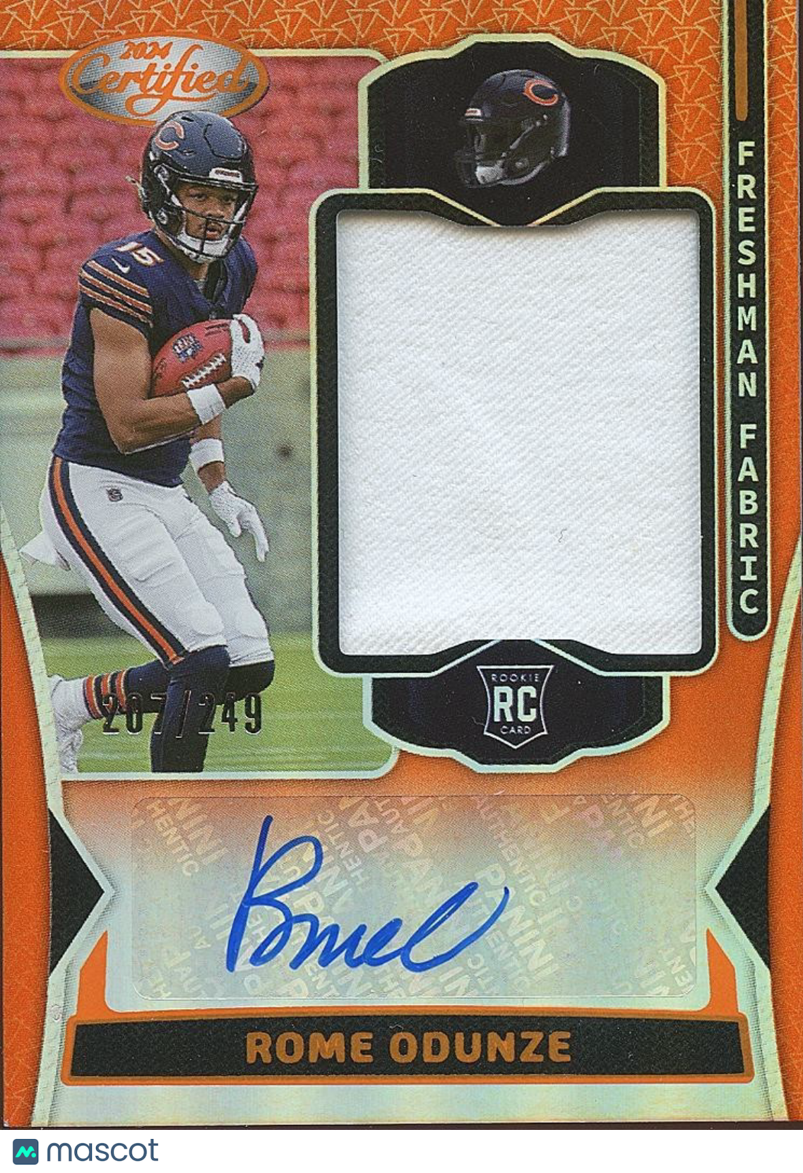 Rome Odunze 2024 Certified Auto Autograph Patch Rookie RC Chicago Bears 207/249