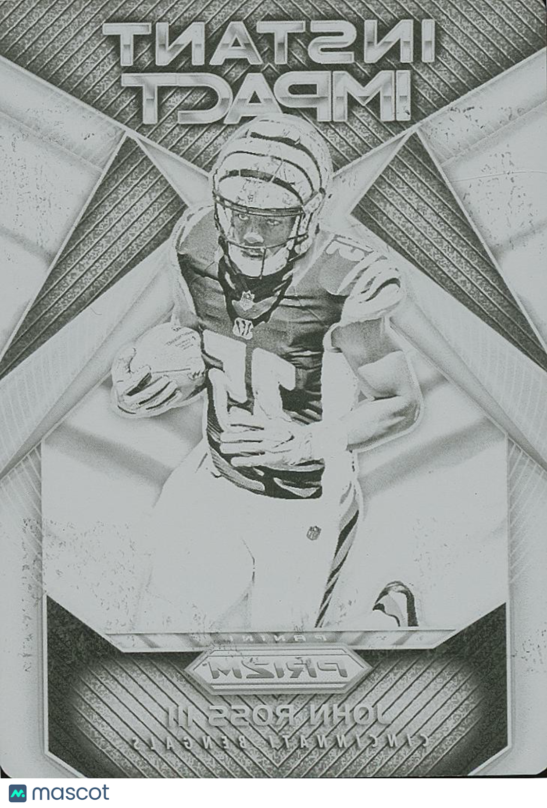 John Ross III 2017 Prizm Plates & Patches Printing Plate Rookie RC Bengals 1/1