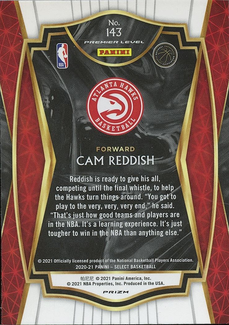 Cam Reddish 2020-21 Select ZEBRA Prizm SSP SHORTPRINT Atlanta Hawks