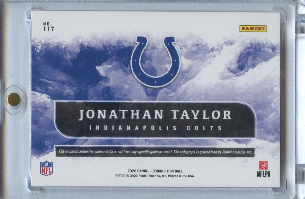 Jonathan Taylor 2020 Origins Auto Autograph Patch RC Rookie Indianapolis Colts