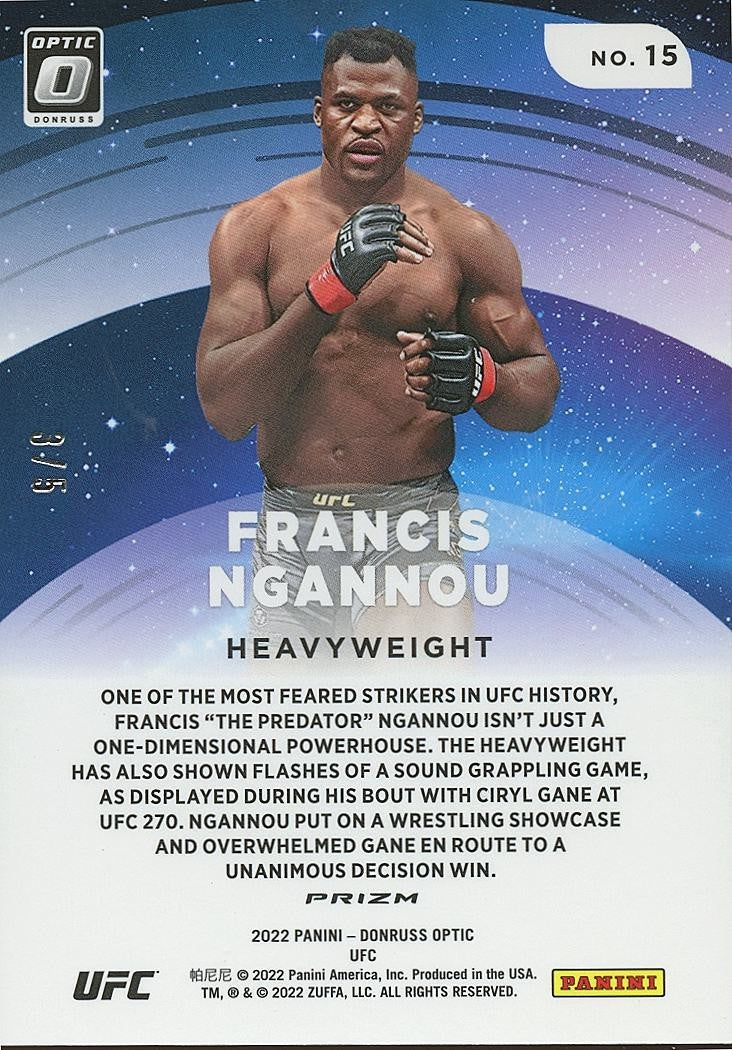 Francis Ngannou 2022 Optic Star Gazing Green Emerald Prizm SSP 3/5 UFC MMA