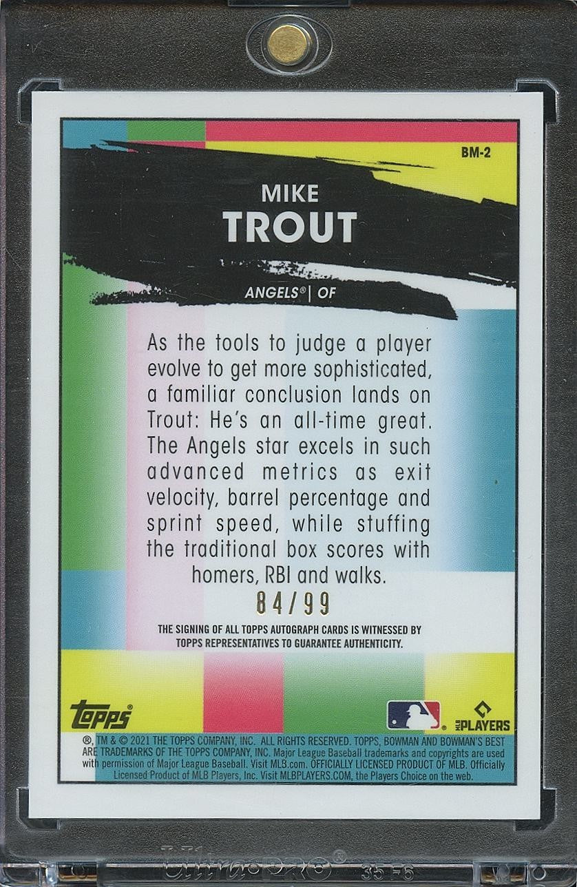 Mike Trout 2021 Bowman's Best Auto Autograph Los Angeles Angels 84/99