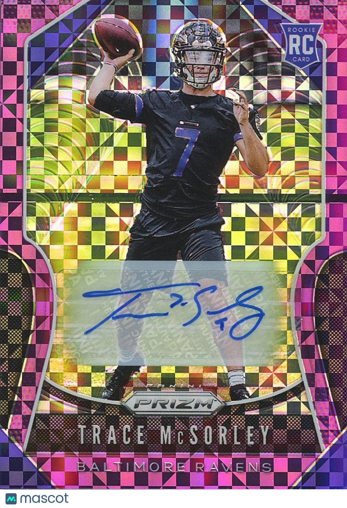 Trace Mcsorley 2019 Prizm Purple Auto Autograph RC Baltimore Ravens READ 36/49