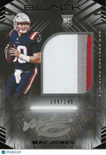 Mac Jones 2021 Black Auto Autograph Jersey Patch RC New England Patriots 144/149