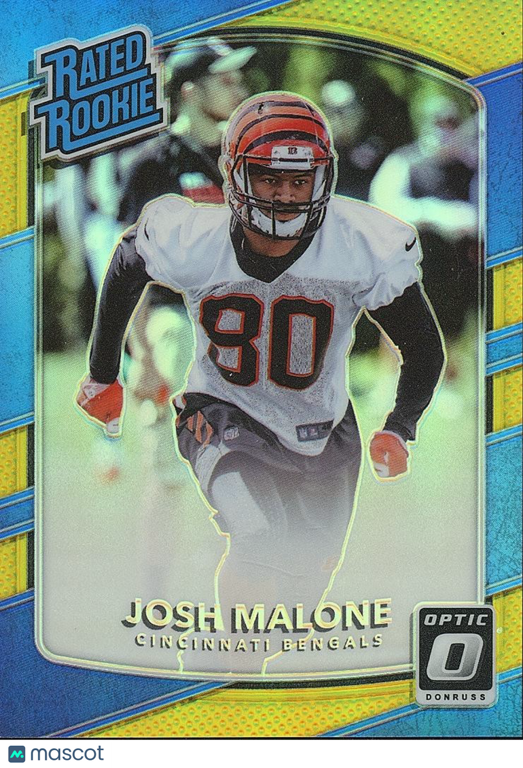 Josh Malone 2017 Optic Rated Rookie GOLD Prizm RC Cincinnati Bengals 7/10