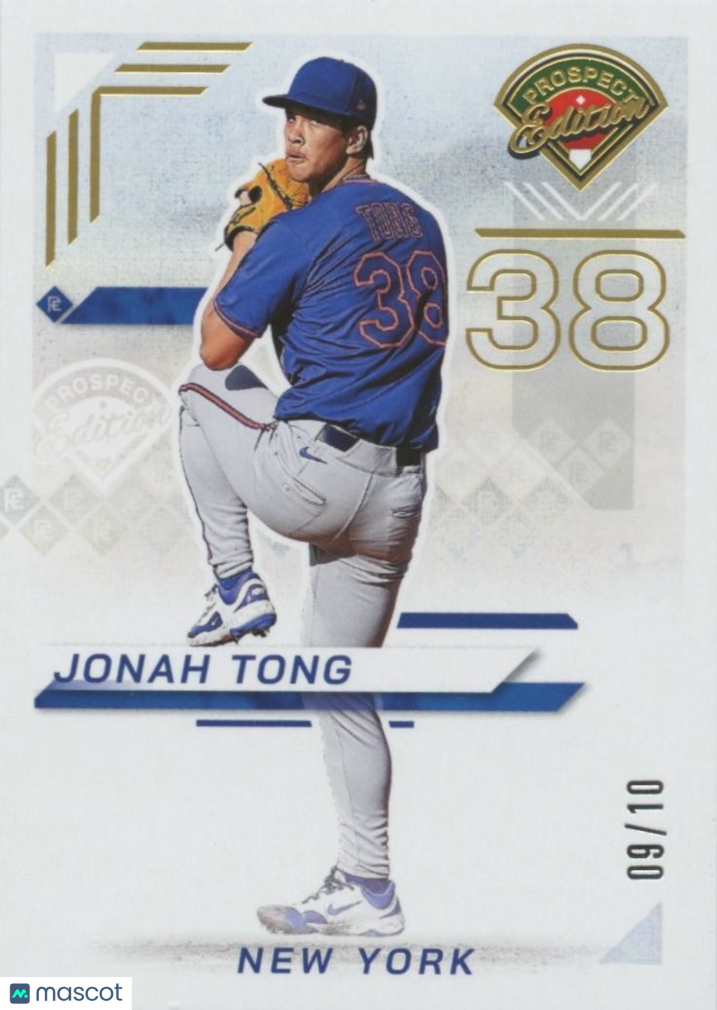 Jonah Tong 2025 Prospect Edition GOLD Rookie RC New York Mets 9/10