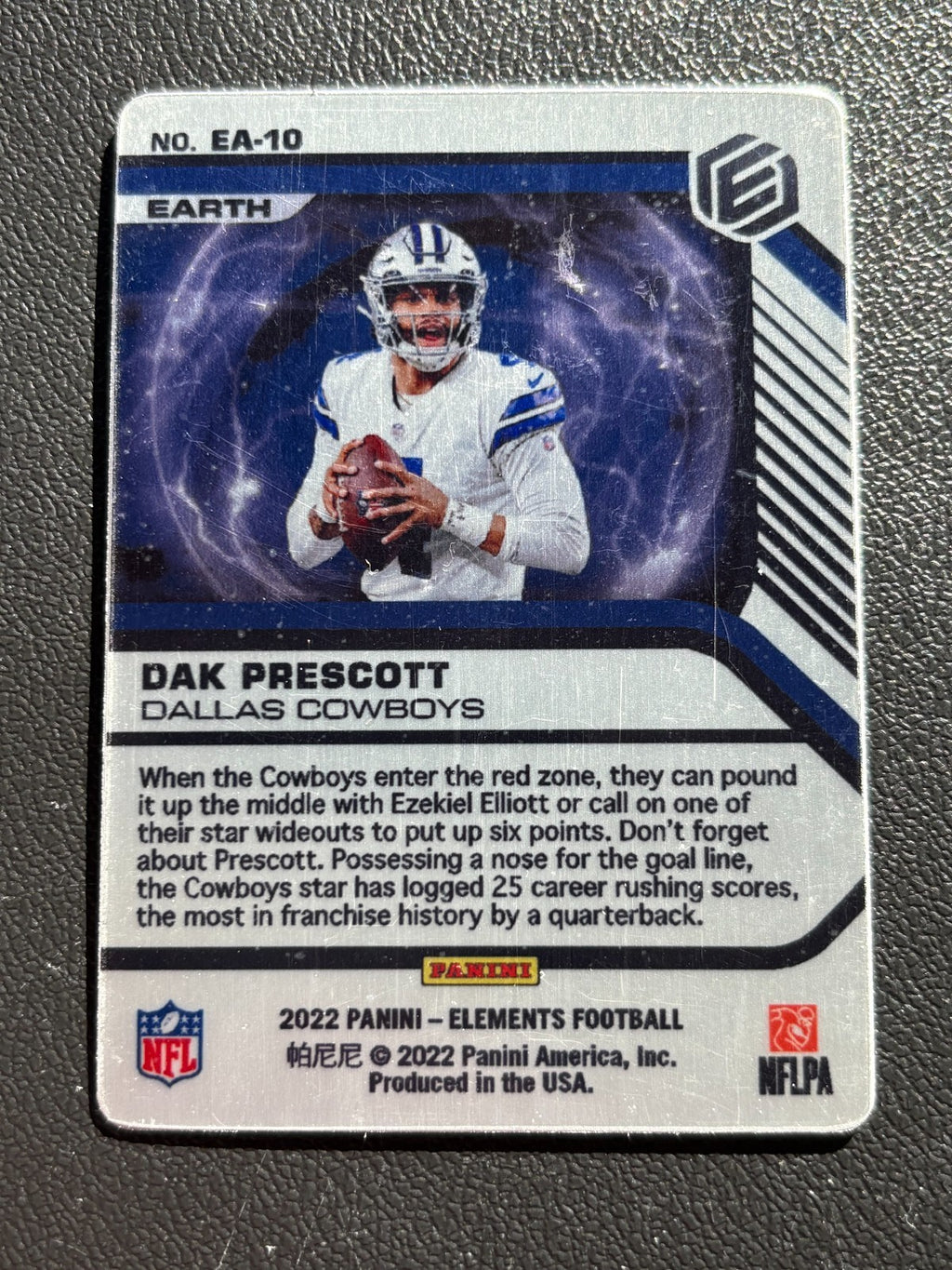 Dak Prescott 2022 Elements Fire SSP CASE HIT Metal Card Dallas Cowboys