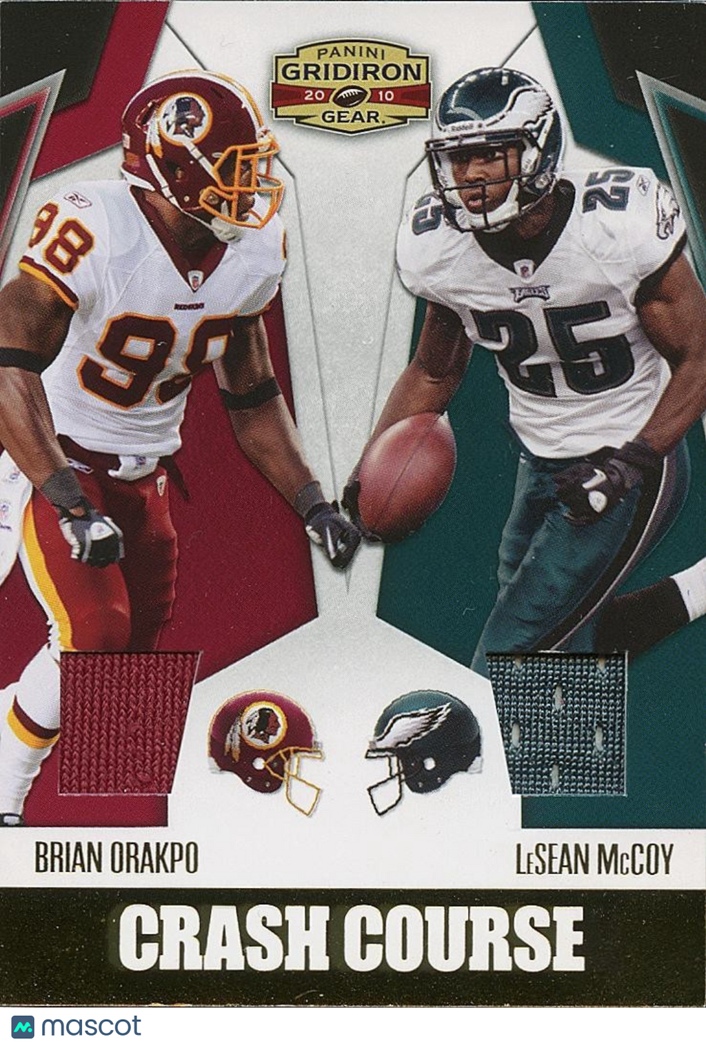 Brian Orakpo / Lesean Mccoy Gridiron GAME WORN Patch Redskins Eagles 73/250