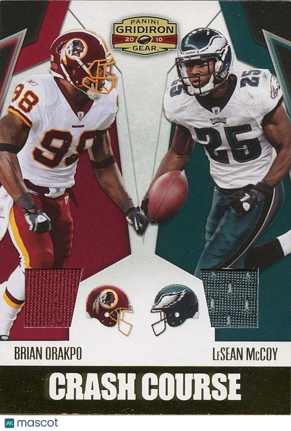 Brian Orakpo / Lesean Mccoy Gridiron GAME WORN Patch Redskins Eagles 73/250